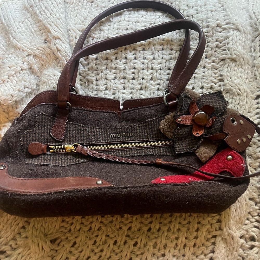 Miu Miu Brown and Red Women's Bag
